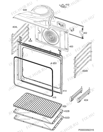 Взрыв-схема плиты (духовки) Ikea GRANSLOS 10300871 - Схема узла Oven